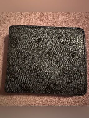 Guess Grey Textured Wallet with Subtle Monogram Pattern